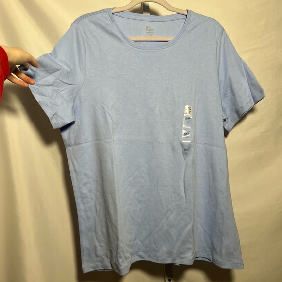 Kim Rogers Perfectly Soft Blue Women’s Short Sleeve Top - Picture 1 of 4